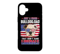 Carcasa para iPhone 16 Plus Just A Proud Bulldog Dad Merica Dog Patriotic 4th of July