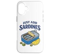 Carcasa para iPhone 16 Plus Just Add Sardines Funny Seafood Lover Retro Fish Tin Humor