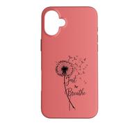 Carcasa para iPhone 16 Plus Just Breathe Dandelion Butterfly Inspirational Boho Floral
