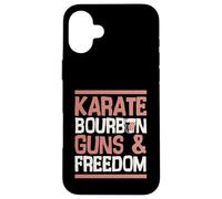 Carcasa para iPhone 16 Plus Karate Bourbon Guns and Freedom USA Patriotic Dad American