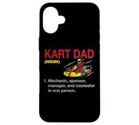 Carcasa para iPhone 16 Plus Kart Dad Go Kart Racing Kart Racer Padre Karting