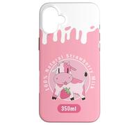 Carcasa para iPhone 16 Plus Kawaii Cute Pink Cow, Strawberry Milk Girl