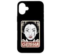 Carcasa para iPhone 16 Plus Kawaii Geisha Japonés Kanji Personajes Kyoto Japón Otaku