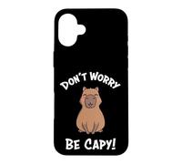 Carcasa para iPhone 16 Plus Kawaii Kids Boys Don't Worry Be Capy Meme Lover Capybara