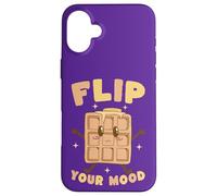 Carcasa para iPhone 16 Plus Kawaii Waffle Dale la Vuelta a tu Estado de ánimo Mensaje Positivo