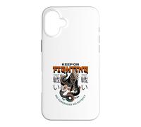 Carcasa para iPhone 16 Plus Keep On Fighting (Declaración de Luchador) (gráfico de águila)