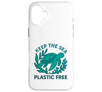 Carcasa para iPhone 16 Plus Keep The Sea - Tortuga Marina sin plástico, Día ecológico de la Tierra