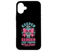 Carcasa para iPhone 16 Plus Keeper of The Gender Reveal Free Throws or Pink Bows Party
