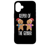 Carcasa para iPhone 16 Plus Keeper of The Gender Revela Baby Shower Gingerbread Xmas
