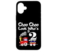 Carcasa para iPhone 16 Plus Kids 2nd Birthday Caleb Choo Choo Train 2 Year Old