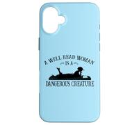 Carcasa para iPhone 16 Plus Kids Girls Reading A Well Read Woman Is A Dangerous Creature