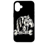 Carcasa para iPhone 16 Plus King Buitre Raptor Scavenger Bone Blackwork Minimal