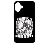 Carcasa para iPhone 16 Plus Krampus Tradición Perchtenlauf Kramperl Máscara Bad Santa