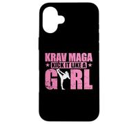 Carcasa para iPhone 16 Plus Krav Maga patea como una Chica en Defensa Personal con Estilo