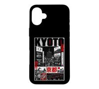 Carcasa para iPhone 16 Plus Kyoto Japón Templo Ciudad Póster Arte Ilustración