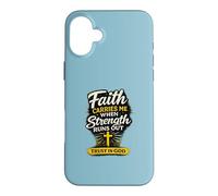 Carcasa para iPhone 16 Plus La fe me sostiene Cuando se agotan Las Fuerzas Diseño Cristiano