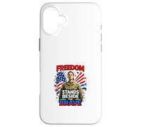 Carcasa para iPhone 16 Plus La Libertad está al Lado del Valiente Tributo patriótico