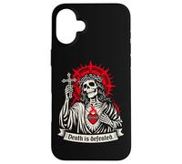 Carcasa para iPhone 16 Plus La Muerte es derrotada Oscuro Cristiano Gótico Esqueleto Fe G