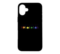 Carcasa para iPhone 16 Plus La Tarjeta de Latido del corazón de la Bandera del Arco Iris LGBT del póker se Adapta a la línea