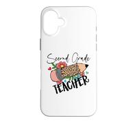Carcasa para iPhone 16 Plus Lápiz de Leopardo de Segundo Grado para Maestra de Segundo Grado