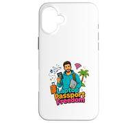 Carcasa para iPhone 16 Plus Laptop Passport Freedom Digital Nomad Travel Design