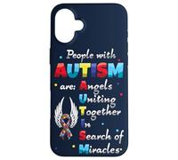 Carcasa para iPhone 16 Plus Las Personas con Autismo Son ángeles Puzzle Conciencia sobre el Autismo
