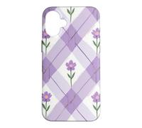 Carcasa para iPhone 16 Plus Lavanda Púrpura Argyle Flores Floral Floral