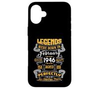 Carcasa para iPhone 16 Plus Legend February 1946 Vintage 80th Birthday Tees Made in 1946