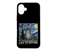 Carcasa para iPhone 16 Plus Let it Gogh Funny Van Gogh Starry Night Raccoon