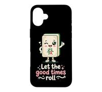 Carcasa para iPhone 16 Plus Let The Good Times Roll Mahjong Player Tile Game Estrategia