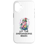 Carcasa para iPhone 16 Plus Let The Shenanigans Begin Mardi Gras Flamingo St Patrick's