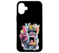 Carcasa para iPhone 16 Plus Letrero gráfico de Graffiti Pop con diseño de Graffiti de Bombero