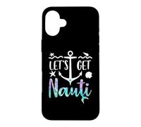 Carcasa para iPhone 16 Plus Let's Get Nauti Bachelorette Party Funny Bride Mermaid Theme