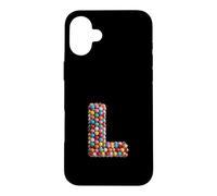 Carcasa para iPhone 16 Plus Letter L Candy Rainbow Sprinkles Monogram Men, Women, Kids