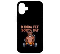 Carcasa para iPhone 16 Plus Levantamiento de Pesas Fitness Entrenamiento Divertido Un Poco Fit Sorta Fat