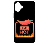 Carcasa para iPhone 16 Plus Level Hot Picante Chili Pepper Workout Lifting Gym Foodie