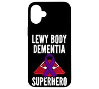 Carcasa para iPhone 16 Plus Lewy Body Dementia Superhero Warrior Fighter Lighter Purple Ribbon