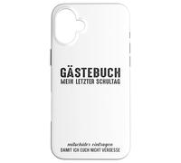 Carcasa para iPhone 16 Plus Libro de visitas Mi último día Escuela Graduación