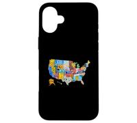 Carcasa para iPhone 16 Plus License Plate American Flag US Map Art American Map Shirt