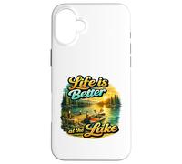 Carcasa para iPhone 16 Plus Life Is Better At The Lake Sunset Canoe Nature Vibes Graphic