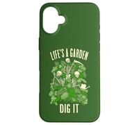 Carcasa para iPhone 16 Plus Life'S A Garden Dig It Jardinero esquelético de jardinería Divertido