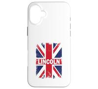 Carcasa para iPhone 16 Plus Lincoln - Ciudad de Inglaterra con Bandera del Reino Unido