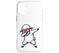 Carcasa para iPhone 16 Plus Linda Oveja Blanca esponjosa con Gafas de Sol