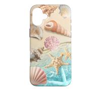 Carcasa para iPhone 16 Plus Linda Playa estética océano Concha Costera Verano mar Tema