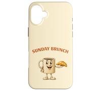 Carcasa para iPhone 16 Plus Lindo café Mascota Domingo Brunch Amante Foodies Vintage Retro