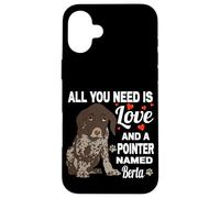 Carcasa para iPhone 16 Plus Lindo Puntero Llamado Berta para alemán Puntero de Pelo Corto