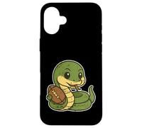 Carcasa para iPhone 16 Plus Lindo Serpiente Rugby Mascota Dibujos Animados