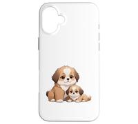 Carcasa para iPhone 16 Plus Lindo Shih Tzu mamá y Cachorro Amante de los Perros