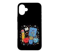 Carcasa para iPhone 16 Plus Lindos diseños de Aprendizaje de Suministros Escolares Felices