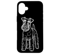 Carcasa para iPhone 16 Plus Line Art Wire Fox Terrier Wire Hair Fox